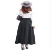 Women's Vintage High Waist Long Skirt A-line Fall/Winter Elegant Solid Wool Midi Skirt Dark Grey XXL view 4