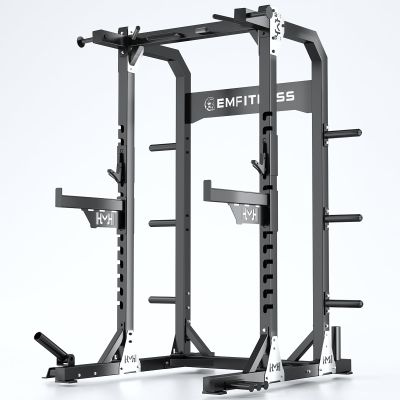 JZOPIDL X4 Power Rack - Heavy-Duty Steel Squat Cage with Adjustable Safety Bars and Chin-Up Bar for Home and Light Commercial Gym