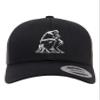 Adjustable Black Structured Trucker Bigfoot The Thinker On A Tree Stump Structured Trucker Cap view 1