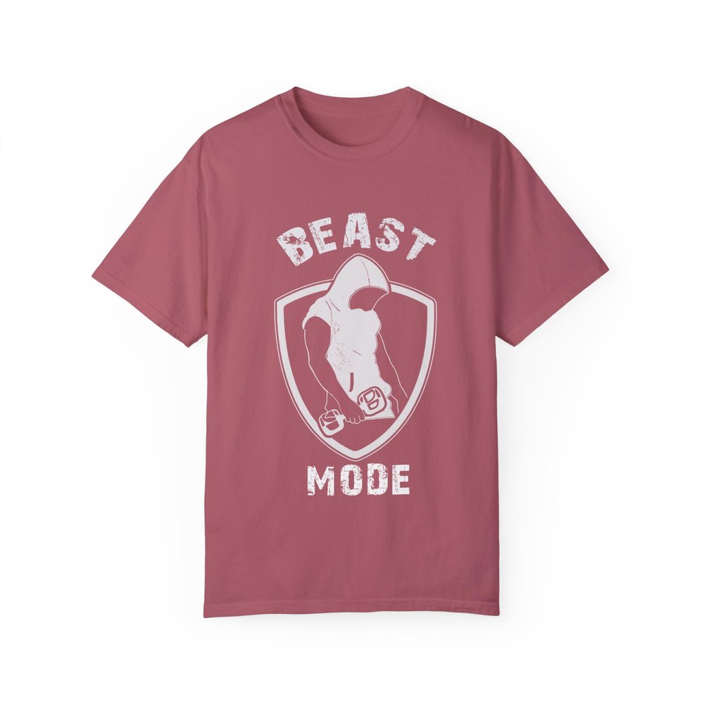 Beast Mode T-Shirt, Fitness Tee, Gym Motivation Shirt, Athleisure Wear, Vintage Style Top Crimson