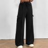 Cargo Sweatpants for Women Trendy High Waisted Flare Wide Leg Sweatpants Baggy Comfy Parachute Pants with Pockets Open Bottom Baggy Sweatpant Comfy Active Jogger Pants Sweat Pants Lounge Pants view 2