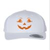 Adjustable White Structured Trucker Female Jack O Lantern Face Halloween Structured Trucker Cap view 1