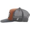 "Loop" Hooey Hat Orange/Grey w/Grey/White Rectangle Patch view 3