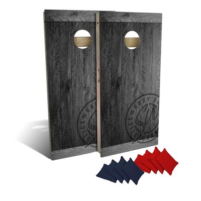 Slick Woody's Professional-Grade Cornhole Boards - 4'x2' Solid Wood Regulation Patriotic Woodgrain Corn Hole Toss Game with 8 Resin Filled Bags