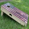 Slick Woody's Professional-Grade Cornhole Boards - 4'x2' Solid Wood Regulation Patriotic Woodgrain Corn Hole Toss Game with 8 Resin Filled Bags view 2