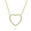 BERRICLE Yellow Gold Flashed Sterling Silver Open Heart Pendant Necklace for Women, Cubic Zirconia CZ 16 inch view 1