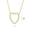 BERRICLE Yellow Gold Flashed Sterling Silver Open Heart Pendant Necklace for Women, Cubic Zirconia CZ 16 inch view 2