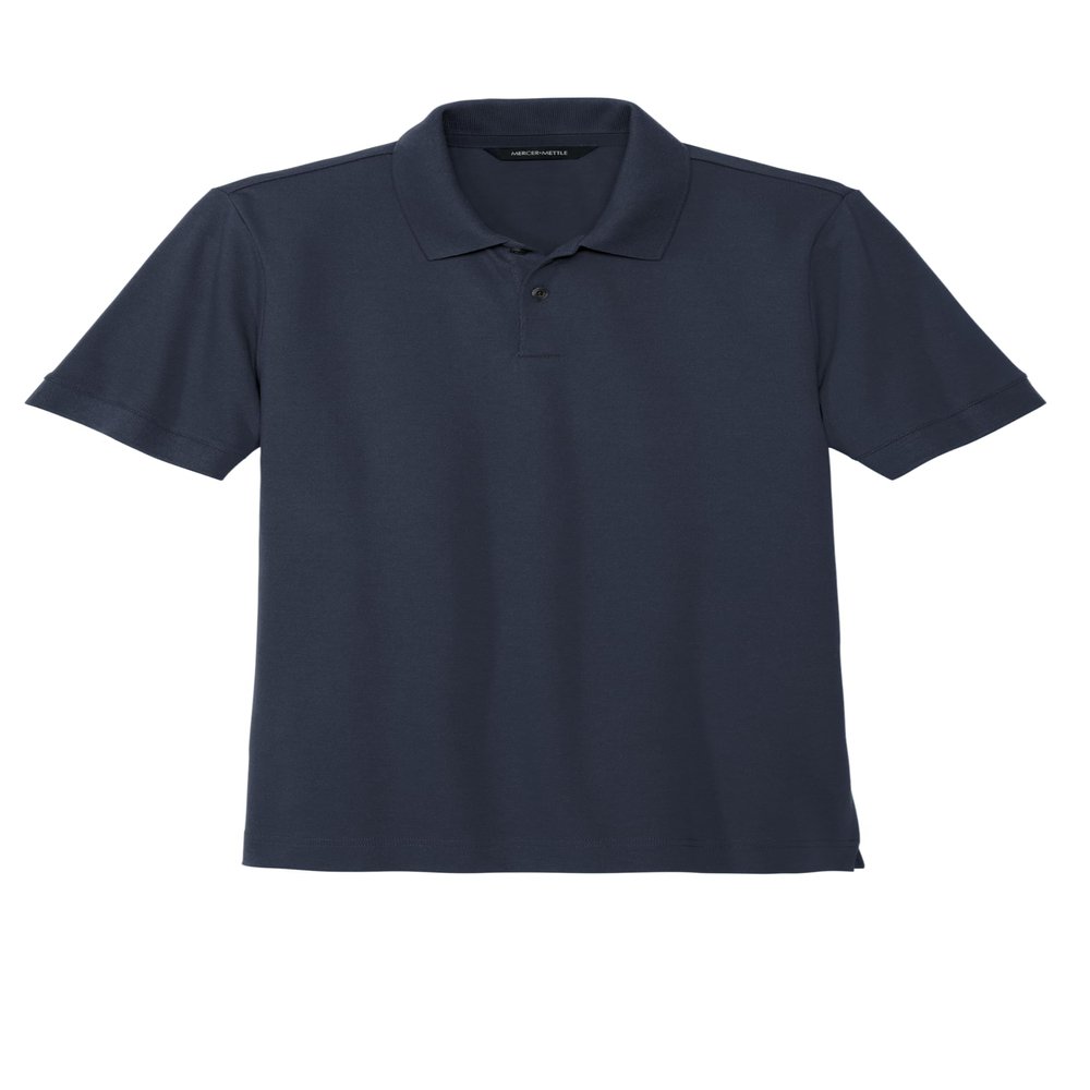 Mercer+Mettle Unisex Stretch Heavyweight Pique Polo | Short Sleeve Collared Shirt for Men & Women, Casual Work Top, Night Navy, Large