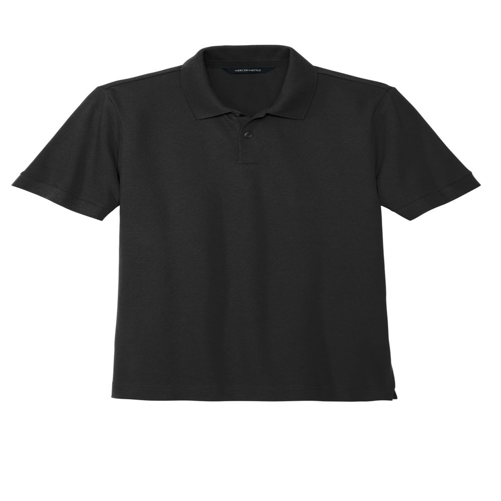 Mercer+Mettle Unisex Stretch Heavyweight Pique Polo | Short Sleeve Collared Shirt for Men & Women, Casual Work Top, Deep Black, XX-Large
