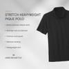 Mercer+Mettle Unisex Stretch Heavyweight Pique Polo | Short Sleeve Collared Shirt for Men & Women, Casual Work Top, Deep Black, XX-Large view 4