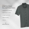 Mercer+Mettle Unisex Stretch Pique Full-Button Polo | Button Down Collared Shirt for Men & Women, Business Casual Shirt, Anchor Grey, Large view 4