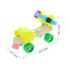 TOBBOMEY 1pair Adjustable Quad Roller Skates for Boys and Girls Easy to Use Boy Girl Skating Shoes Double Row Wheels for Beginners Fun Outdoor Activity Colorful Yellow Design view 2