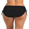 24th & Ocean Women's Mid Waist Side Tie Hipster Bottom, Black//Solids, 14 view 2