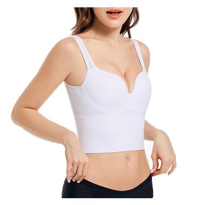 1/2/3 Pack Longline Bras for Women, High Elasticity U-Shaped Back Fixed Chest Pad Bra, Gather Widen Hem Everyday Underwear
