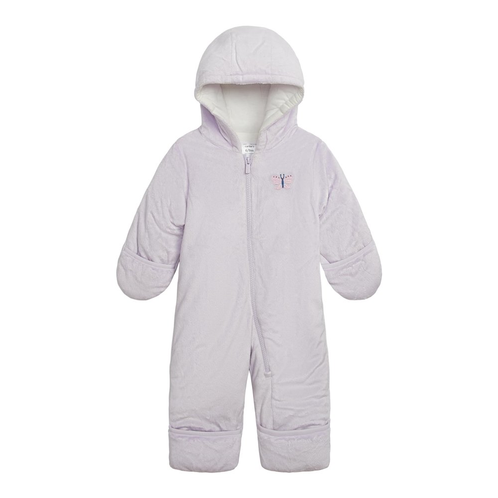 Carter's Infant Unisex Baby Cozy One-Piece Footed Pram Suit, Velboa Lilac, 3-6 Months