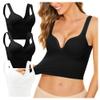 1/2/3 Pack Longline Bras for Women, High Elasticity U-Shaped Back Fixed Chest Pad Bra, Gather Widen Hem Everyday Underwear view 1