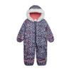Carter's Infant Unisex Baby Puffer Pram Suit  Faux Fur Trim Hooded One-Piece with Cozy Insulation, Navy Ditsy Floral, 6-9 Months view 1