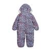 Carter's Infant Unisex Baby Puffer Pram Suit  Faux Fur Trim Hooded One-Piece with Cozy Insulation, Navy Ditsy Floral, 6-9 Months view 2