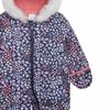 Carter's Infant Unisex Baby Puffer Pram Suit  Faux Fur Trim Hooded One-Piece with Cozy Insulation, Navy Ditsy Floral, 6-9 Months view 3