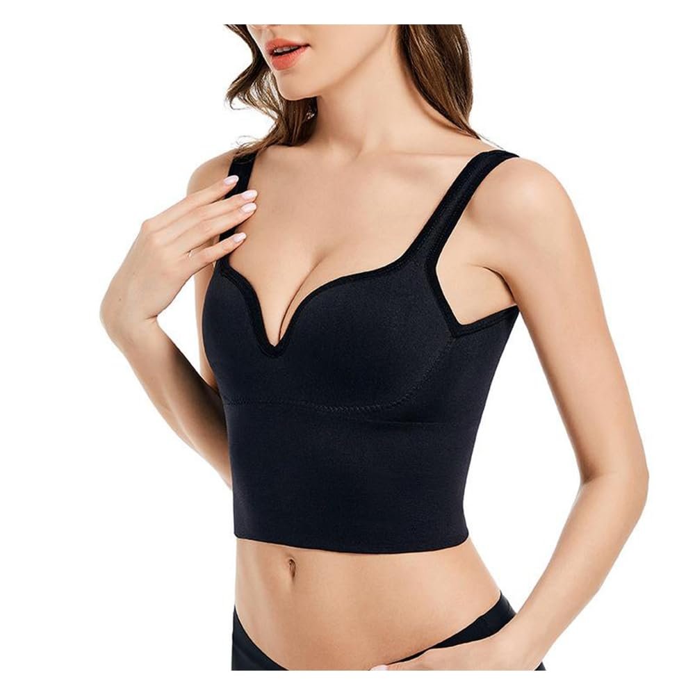 1/2/3 Pack Longline Bras for Women, High Elasticity U-Shaped Back Fixed Chest Pad Bra, Gather Widen Hem Everyday Underwear