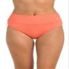 24th & Ocean Women's High Waist Hipster Bikini Swimsuit Bottom, Coral//Solids, 6 view 1