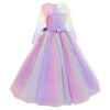 ABEHIK Flower Girls Fall Wedding Guest Dress Vintage Floral Lace 3/4 Sleeves Dress Birthday Party Evening Formal Pegeant Dance Gown First Communion Tulle Tutu Dresses Purple Rainbow 2-3 Years view 3