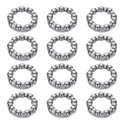 uxcell Bicycle Crank Ball Bearing 2/7Inch (6.35mm) x 9 Balls, 2pcs Replacement Ball Bearings for Mountain Bottom Bearings Bike Wheel Frame Bearing Repair