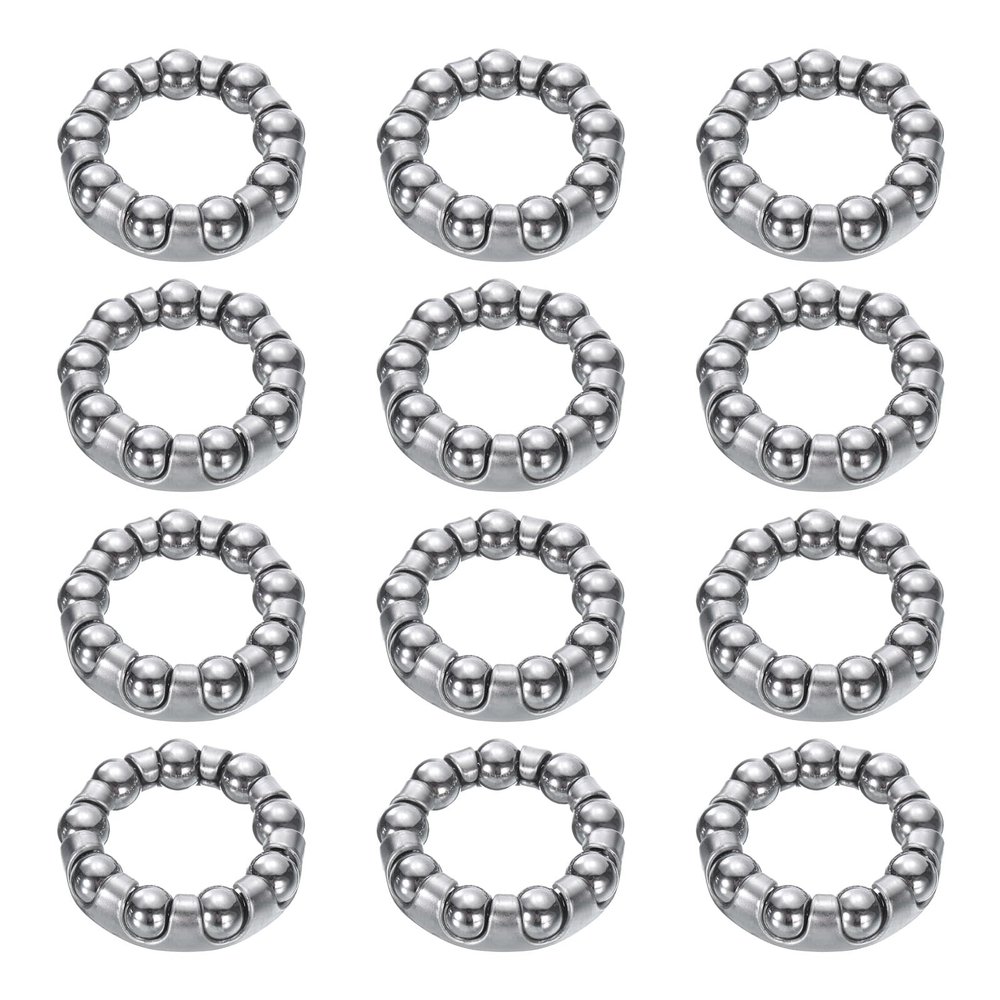 uxcell Bicycle Crank Ball Bearing 2/7Inch (6.35mm) x 9 Balls, 2pcs Replacement Ball Bearings for Mountain Bottom Bearings Bike Wheel Frame Bearing Repair