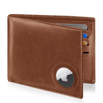 GIPUSSON Slim Leather Wallet for Men Airtag Hidden, Large Bifold Mens Wallet RFID Blocking with ID Windows, Credit Card Holder for Men Wallet