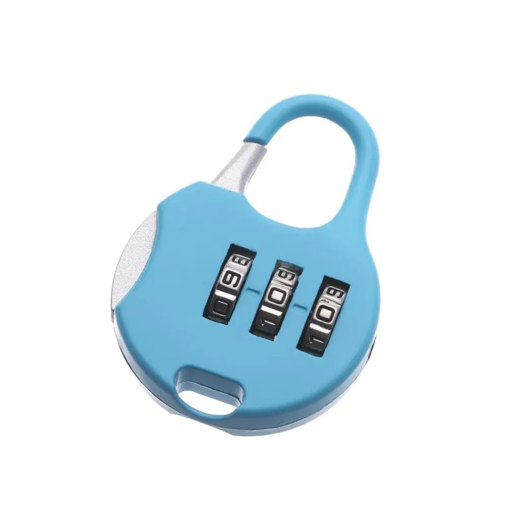 3 Dial Digit Mini Combination Code Lock Zinc Alloy Diary Protector Travel Luggage Suitcase Password Padlock Locker Case Lock 1Pcs(Blue)