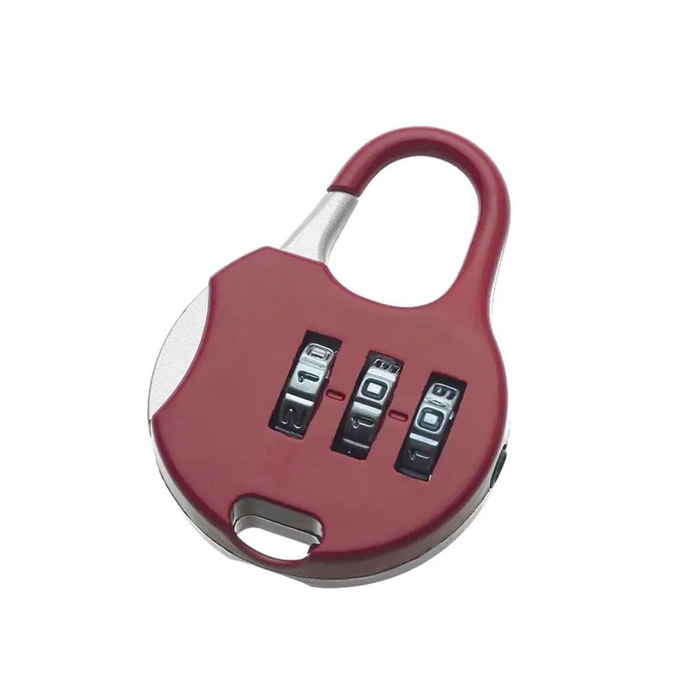 3 Dial Digit Mini Combination Code Lock Zinc Alloy Diary Protector Travel Luggage Suitcase Password Padlock Locker Case Lock 1Pcs(Red)