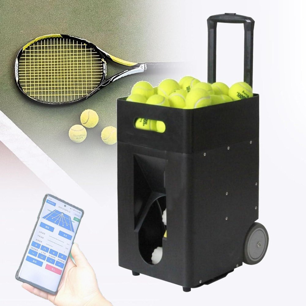 YQDDM High-Speed Tennis Ball Launcher, Professional and Beginner-Friendly Tennis Trainer Machine with Smart App Control, for Effective Tennis/Padel Training Sessions