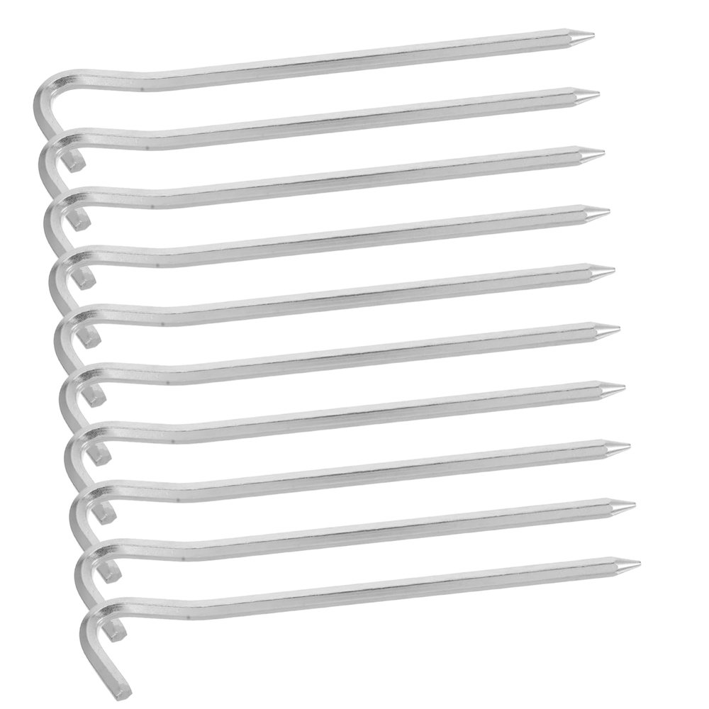 GLEAVI 10pcs Lightweight Aluminum Tent Stakes Durable Pegs for Camping Enhanced Grip Design Easy to Install and Remove for Canopies and Outdoor Use