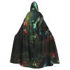WHJYMX Hummingbird Green Prints Halloween Adult Hooded Cloak for Costume Parties and Cosplay Events view 1