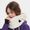 Parent-Child Outdoor Skihelmet Covers, Snow Warm Skateboard Sports Face Cover, Winter Plush Windproof Scarf Hat, Fun Rides Gifts (Helmet Not Included)-I view 2