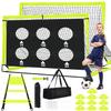 hoerlar Kids Soccer Goals for Backyard Set of 2-6x4 ft Portable Pop Up Soccer Nets Training Equipment Baseball Protective Screens with Soccer Ball, Ladder, Cones, Ideal Birthday view 1