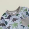LIOMENGZI Toddler Baby Boy Dinosaur Outfits Funny Animal Sweatshirts Dinosaur Pants Set Infant Clothes 6 12 18 24Months 2T (Light Gray, 2-3T) view 4