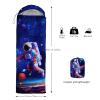 Axolotl Kids Astronaut Sleeping Bag,Galaxy Astronaut Space Camping Bag for Adults,Warm Cool Weather Galaxy Plants Sleeping Bag for Women Adults,Waterproof Lightweight Sleeping Bag for Camping Hiking view 3