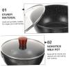 COLLBATH Wood Handle Nonstick Warming Pot Lid Small Metal Kitchen Pot for Soup Porridge and Noodles Lightweight and Portable Cooking Tool for Home and Outdoor Use view 4
