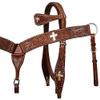 AD Saddlery Western Premium Leather Equestrian Trail Set Accessories Hand Carved Tooled Headstall, Breast Collar & Reins Comfortable for Horse Riding and Training Size: Full - Cob HD60 (Full) view 1