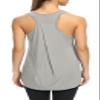 Bestisun Womens Long Tank Tops Running Workout Yoga Clothing Athletic Wear Sports Gym Shirts Gray L view 1