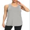 Bestisun Womens Long Tank Tops Running Workout Yoga Clothing Athletic Wear Sports Gym Shirts Gray L view 3