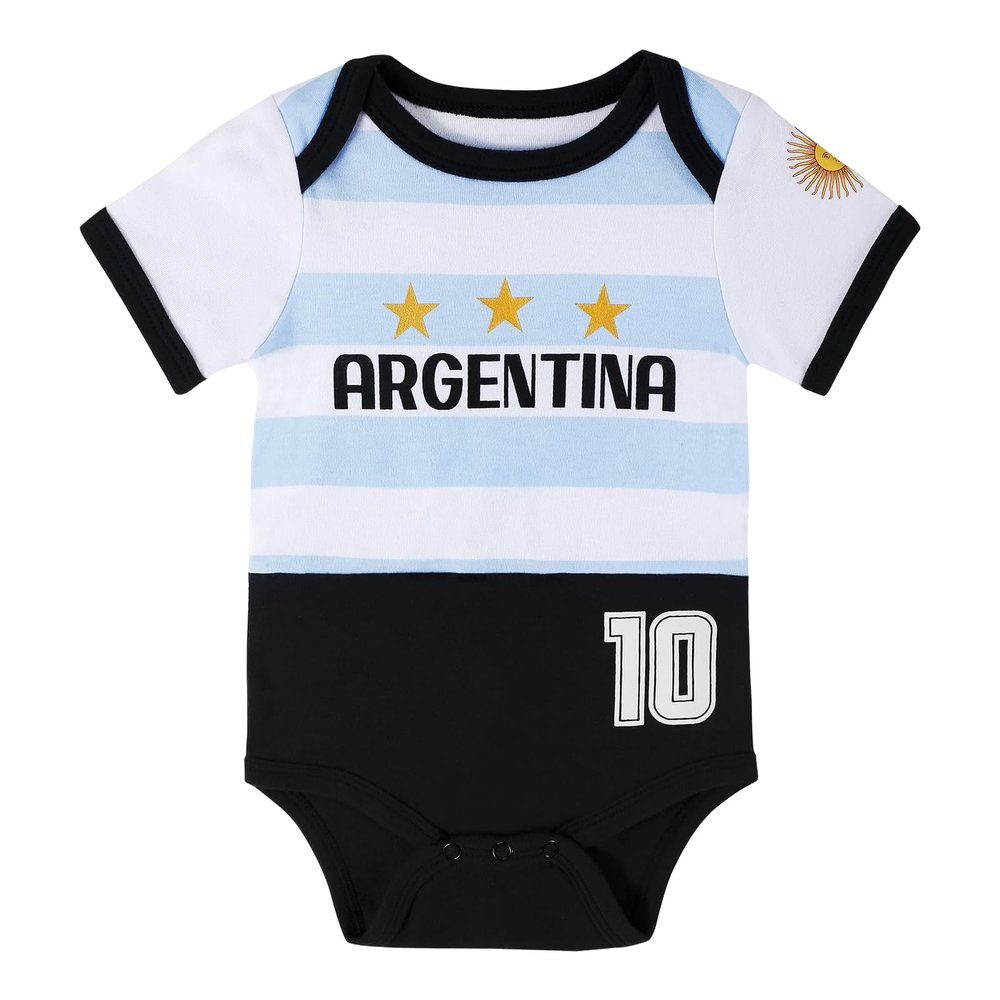 Cnins Argentina Soccer Baby Bodysuit, Unisex Newborn Football Outfit - Infant Argentina Futbol Onesie (CN-NATS, 0-3M)