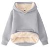 Flygo Unisex Boys Girls Fleece Lined Sherpa Hoodie Kids Warm Winter Hoodies Pullover Hooded Sweatshirt(LightGrey-XS) view 1