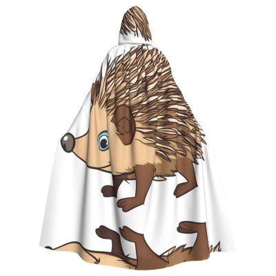 WHJYMX cute Cartoon Hedgehog Printing Halloween Adult Hooded Cloak for Party Decoration and Costumes