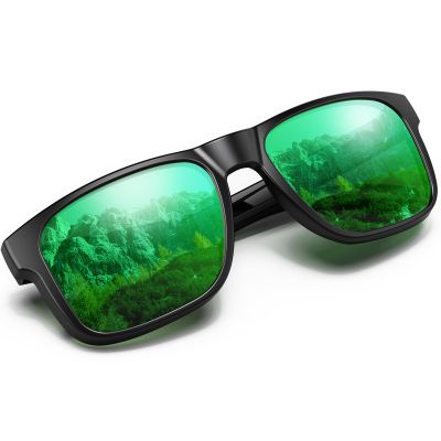 YOZISS Polarized Sunglasses UV400 for Men & Women | Lightweight TR-90 Frame with Anti-Glare, Driving Cycling Fashion Glasses (Green)