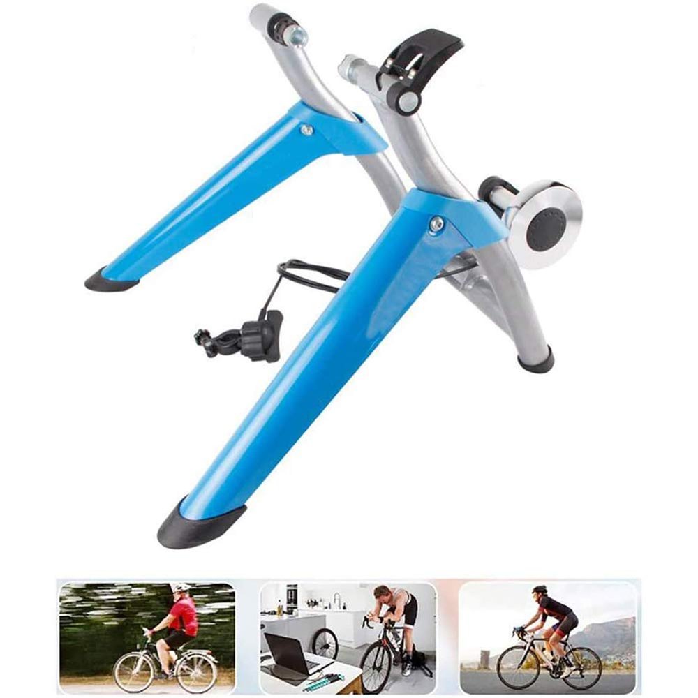 Dntum Bicycle Turbo Trainer,Exercise Bicycle Trainer Stand Stationary Indoor Magnetic Resistance 6 Levels Adjustable Fold Storage Home Sport Fitness Steel Frame