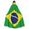 WHJYMX Brazilian flag Printing Halloween Adult Hooded Cloak for Party Decoration and Costumes view 1