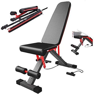 Dntum Folding Weight Table Dumbbell Bench Dumbbell Stool Abs Sit Ups Fitness Equipment Home Abdomen Bird Sports Chair Adjustable Multifunctional Fitness Bench Black-107 * 33.5 * 44.5cm