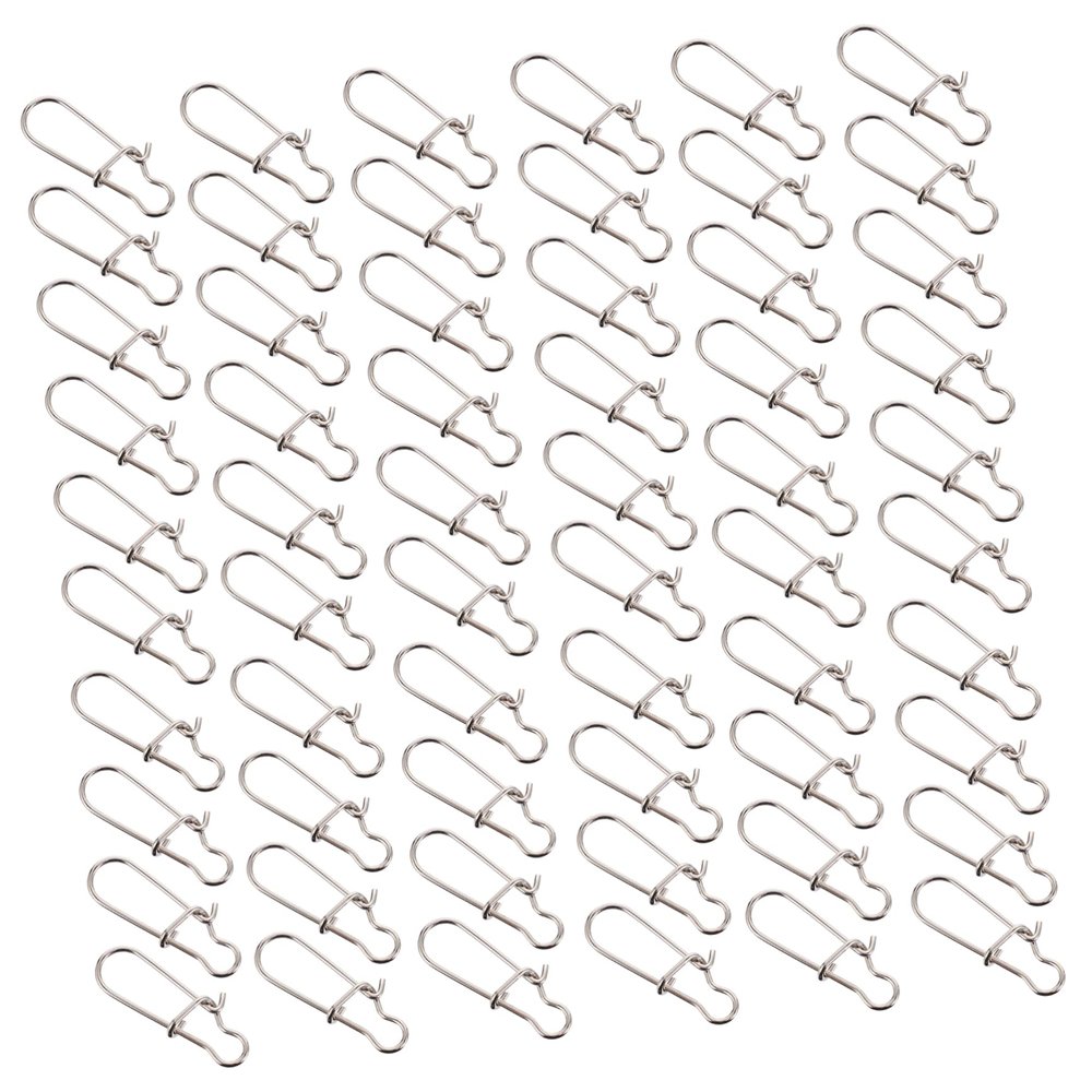 Toddmomy 100pcs Stainless Steel Fishing Snaps Snap Connectors for Lures Swivel Clips Clips